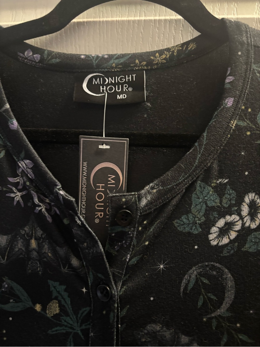 Midnight Hour Bats Garden Henley Maxi Dress - Picture 7 of 13
